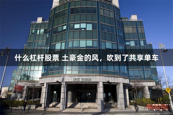 什么杠杆股票 土豪金的风，吹到了共享单车