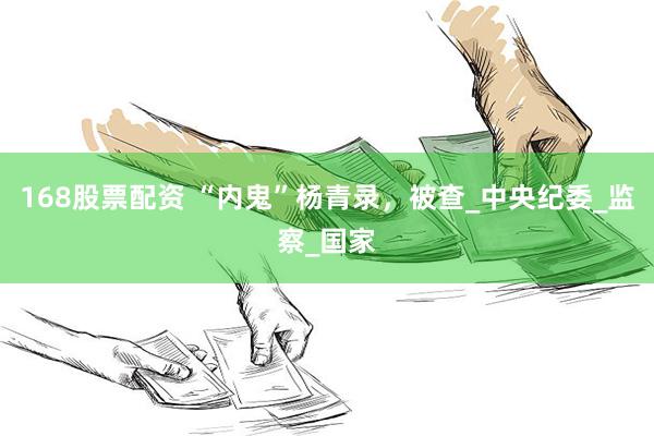 168股票配资 “内鬼”杨青录，被查_中央纪委_监察_国家
